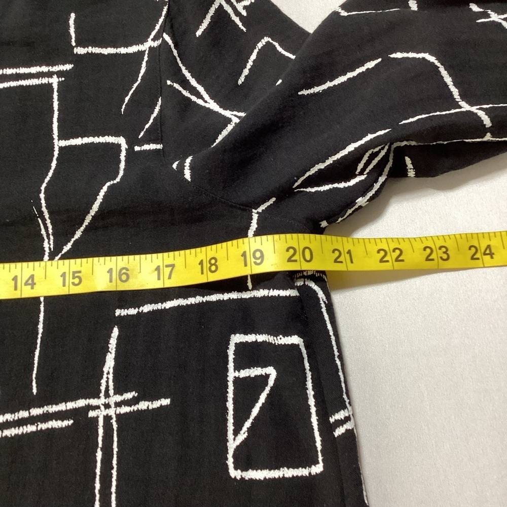 John Mark Black and White Abstract Button Down Roll Sleeve Shirt - Picture 11 of 12